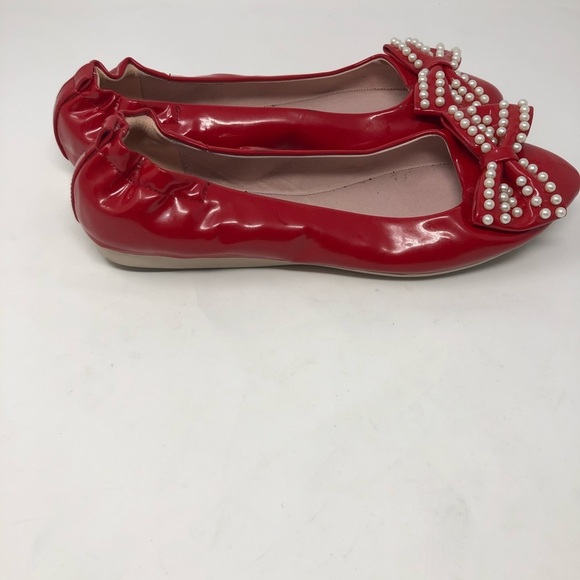 𝅺pin up couture red Pointed Toe Ballet Flats size 8 - Picture 2 of 6